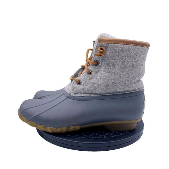 Sperry Top-Sider Saltwater boots Wool Embossed Duck Boot Gray women's size 7.5 - Picture 1 of 10